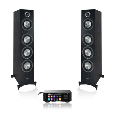 Wzmacniacz ALL IN ONE EVERSOLO Play CD Edition Czarny + Kolumna głośnikowa TAGA HARMONY Platinium F-120 V.4 Czarny (2 szt.)