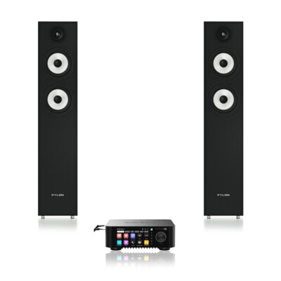 Wzmacniacz ALL IN ONE EVERSOLO Play CD Edition Czarny + Kolumna głośnikowa PYLON AUDIO Pearl 25 Czarny (2 szt.)