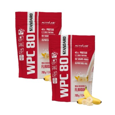 Odżywka białkowa ACTIVLAB Wpc 80 Standard Banan (2 x 700 g) Bez cukru