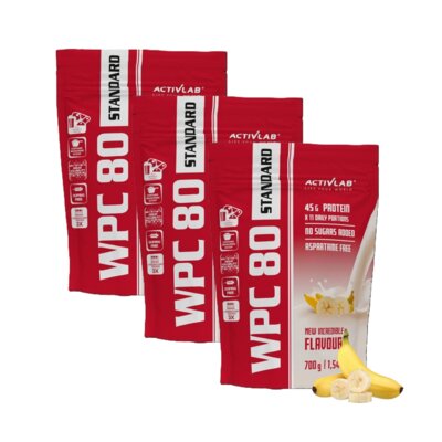 Odżywka białkowa ACTIVLAB Wpc 80 Standard Banan (3 x 700 g) Bez cukru