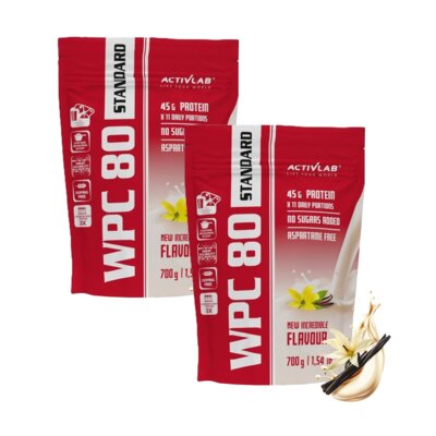 Odżywka białkowa ACTIVLAB Wpc 80 Standard Wanilia (2 x 700 g) Bez cukru