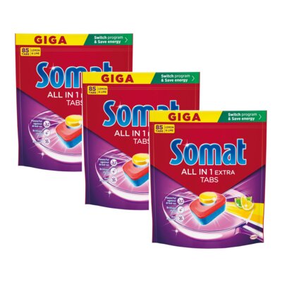 Tabletki do zmywarek SOMAT All in One Extra Lemon & Lime - 255 szt.