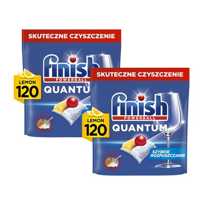 Kapsułki do zmywarki FINISH Powerball Quantum All in 1 Lemon - 240 szt.
