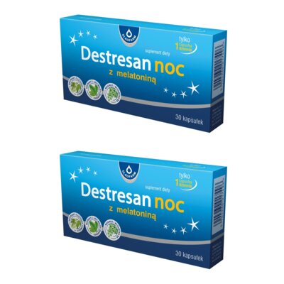 Suplement na sen OLEOFARM Destresan noc z melatoniną (2 x 30 kapsułek)