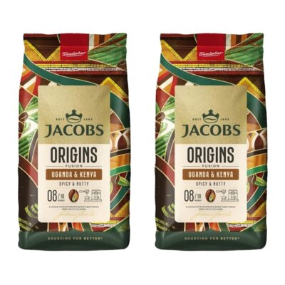 Kawa ziarnista JACOBS Orignis Fusion Uganda & Kenya Beans 2 x 1 kg