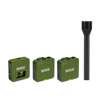 System bezprzewodowy RODE Wireless Go III Ciemnozielony + Uchwyt RODE Interview Go