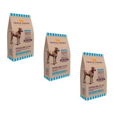 Karma dla psa TRIPLE CROWN Lovely Big Puppy Kurczak z jagnięciną 3 x 14 kg