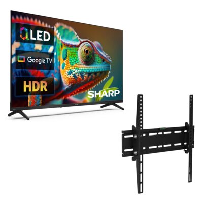 Telewizor SHARP 40HF3765E 40" QLED Google OS + Uchwyt GOTZE & JENSEN do TV 32-55 cali TM3540T uchylny regulowany w pionie Czarny