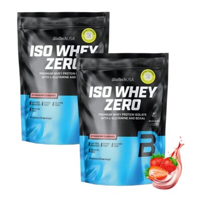 Odżywka białkowa BIOTECH Iso Whey Zero Truskawkowy (2 x 454 g) Bez cukru
