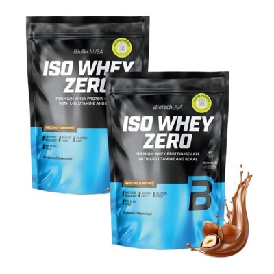 Odżywka białkowa BIOTECH Iso Whey Zero Orzech laskowy (2 x 454 g) Bez cukru