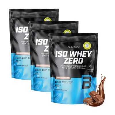 Odżywka białkowa BIOTECH Iso Whey Zero Czekoladowy (3 x 454 g) Bez cukru