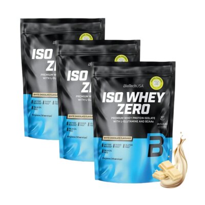 Odżywka białkowa BIOTECH Iso Whey Zero Biała czekolada (3 x 454 g) Bez cukru