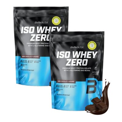 Odżywka białkowa BIOTECH Iso Whey Zero Ciemna czekolada (2 x 454 g) Bez cukru