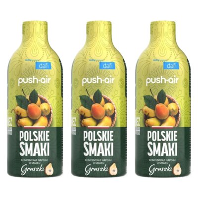 Syrop do saturatorów DAFI Pushair Polskie Smaki Gruszka bez cukru 3 x 500 ml