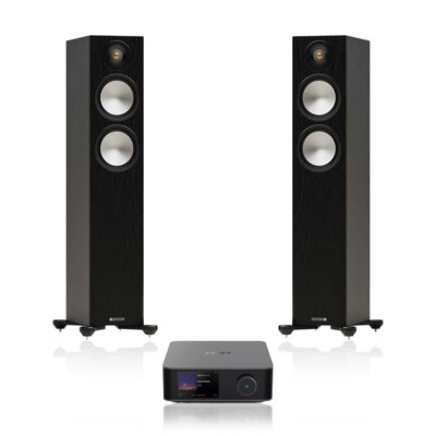 Wzmacniacz WIIM Utra Amp Ciemnoszary + Podłogowa kolumna głośnikowa MONITOR AUDIO Bronze 300 7G Czarny (2 szt.)