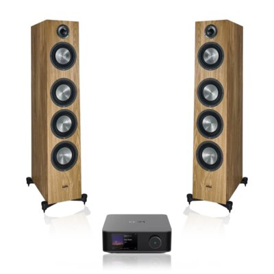 Wzmacniacz WIIM Utra Amp Ciemnoszary + Kolumna głośnikowa TAGA HARMONY Platinium F-120 V.4 Dąb (2 szt.)