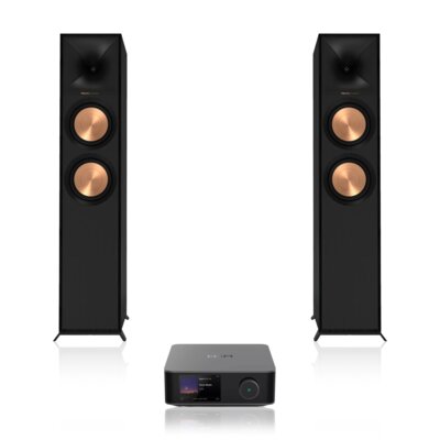 Wzmacniacz WIIM Utra Amp Ciemnoszary + Podłogowa kolumna głośnikowa KLIPSCH R-800F Czarna (2 szt.), Obudowa MDF, Typ Bass Reflex, Miedziane membrany wooferów