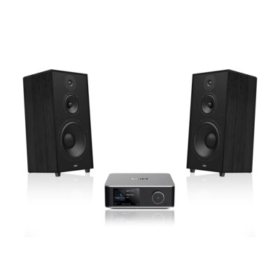 Wzmacniacz WIIM Utra Amp Srebrny + Kolumny głośnikowe INDIANA LINE Utah 5 Czarny (2 szt.)