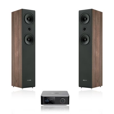 Wzmacniacz WIIM Utra Amp Srebrny + Kolumna głośnikowa PYLON AUDIO Opal 23 Orzech (2 szt.)