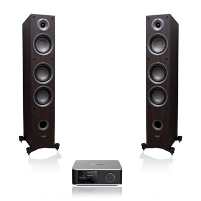 Wzmacniacz WIIM Utra Amp Srebrny + Kolumny głośnikowe TAGA HARMONY TAV-507F Wenge (2 szt.)