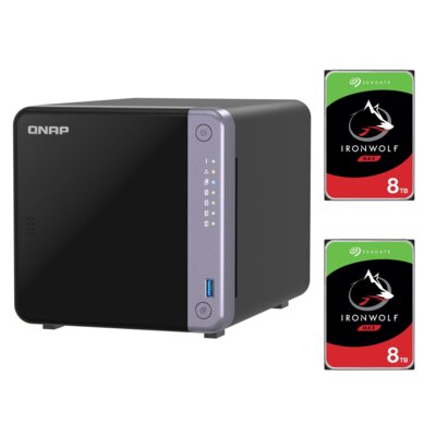 Serwer plików QNAP TS-432X-4G 4 GB RAM + Dysk SEAGATE IronWolf NAS 8TB HDD (2 szt.)