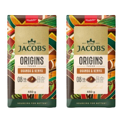 Kawa mielona JACOBS Origins Fusion Uganda & Kenya 2 x 0.45 kg