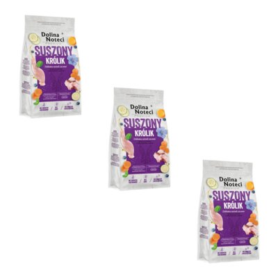 Karma dla psa suszona DOLINA NOTECI Premium Królik 3 x 9 kg