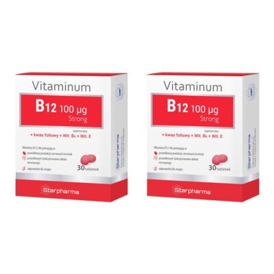 Kompleks witamin STARPHARMA B12 100 μg Strong (2 x 30 tabletek)
