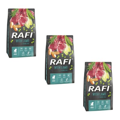 Karma dla psa RAFI Junior z jagnięciną 3 x 10 kg