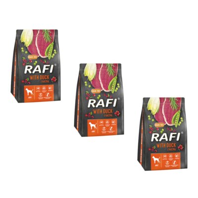 Karma dla psa RAFI Z kaczką 3 x 3 kg