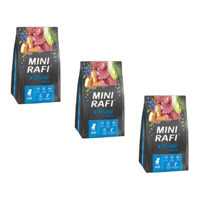 Karma dla psa RAFI Mini Jagnięcina 3 x 3 kg
