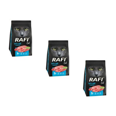 Karma dla kota RAFI Cat z Jagnięciną 3 x 1.5 kg