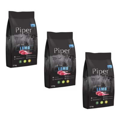 Karma dla psa PIPER Animals Jagnięcina 3 x 12 kg