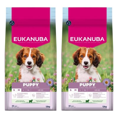 Karma dla psa EUKANUBA Puppy Small and Medium Breed Jagnięcina 2 x 12 kg