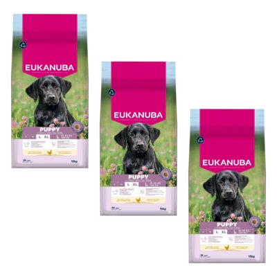 Karma dla psa EUKANUBA Puppy Large Breed Kurczak 3 x 15 kg