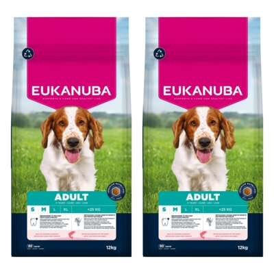 Karma dla psa EUKANUBA Adult Small and Medium Breed Łosoś 2 x 12 kg
