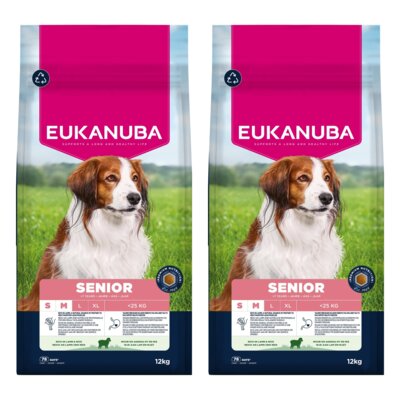 Karma dla psa EUKANUBA Senior Small and Medium Breed Jagnięcina 2 x 12 kg