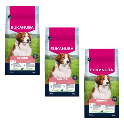 Karma dla psa EUKANUBA Senior Small and Medium Breed Jagnięcina 3 x 12 kg