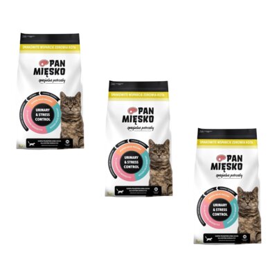 Karma dla kota PAN MIĘSKO Adult Urinary & Stress 3 x 3 kg