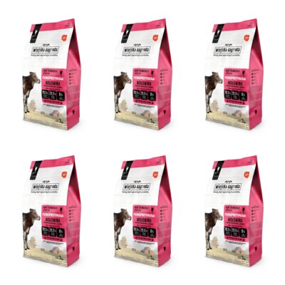 Karma dla kota WIEJSKA ZAGRODA Monobiałkowa Wołowina 6 x 3 kg