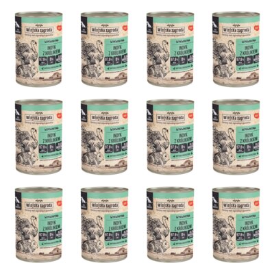 Karma dla psa WIEJSKA ZAGRODA Indyk z królikiem 12 x 400 g