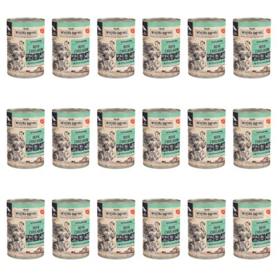 Karma dla psa WIEJSKA ZAGRODA Indyk z królikiem 18 x 400 g