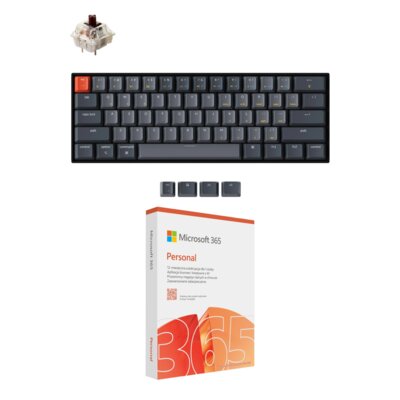 Klawiatura KEYCHRON K12-G3 Wireless Gateron G Pro Brown Czarny + Program MICROSOFT 365 Personal