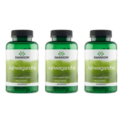 Adaptogen SWANSON Ashwagandha (3 x 100 kapsułek)