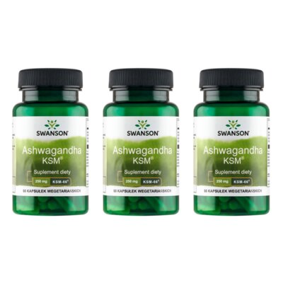 Adaptogen SWANSON Ashwagandha KSM-66 (3 x 60 kapsułek)