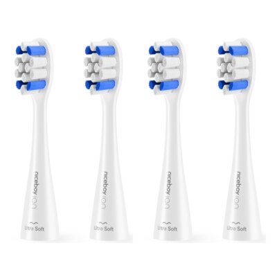 Oryginalna końcówka szczoteczki NICEBOY Ion Sonic Kids Ultrasoft Biały (4 szt.) (Delikatna dla zębów)