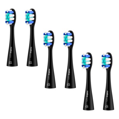 Oryginalna końcówka szczoteczki NICEBOY ION Sonic Lite Czarny (6 szt.) (Miękkie włosie)