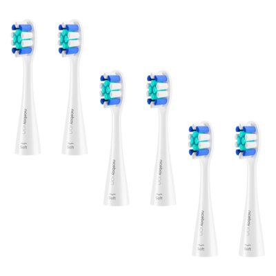 Oryginalna końcówka szczoteczki NICEBOY ION Sonic Lite Biały (6 szt.) (Miękkie włosie)