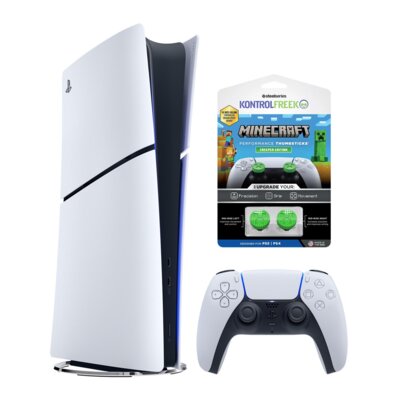 Konsola SONY PlayStation 5 Digital Edition 825GB E-chassis + Nakładki na analogi KONTROLFREEK Minecraft Creeper do padów PS4/PS5/NS/NS 2