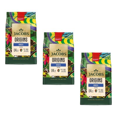 Kawa ziarnista JACOBS Origins Single Brazil 3 x 200g